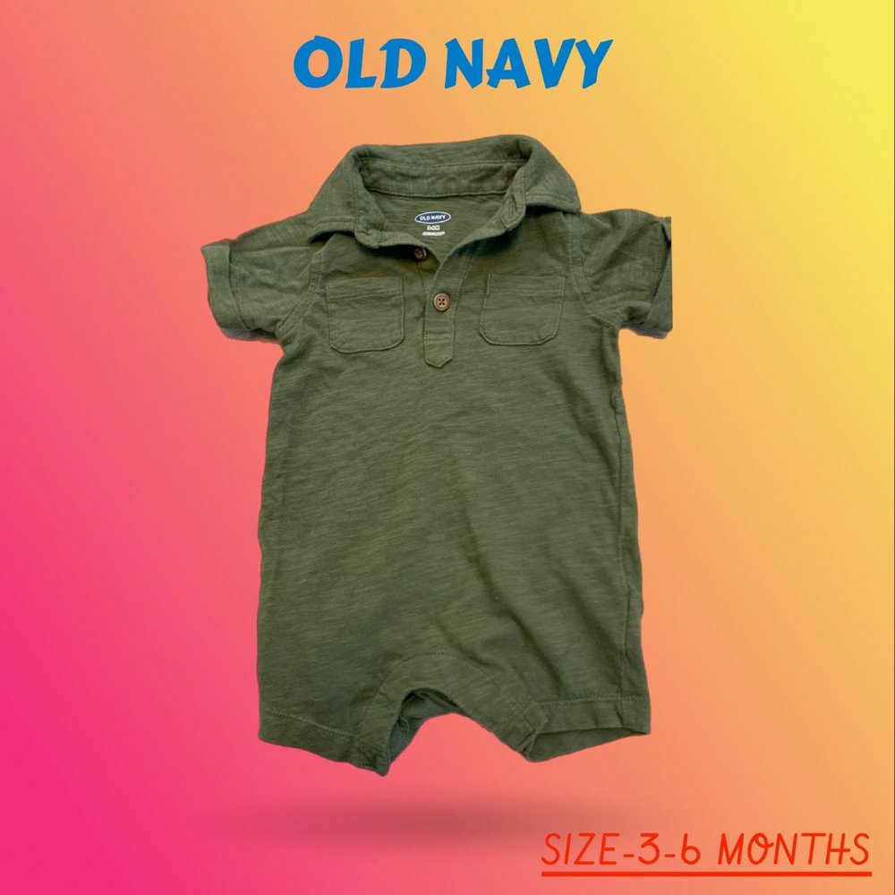 OLD NAVY GREEN OLIVE COLOURED BABY TSHIRT SIZE 3-6 MONTHS